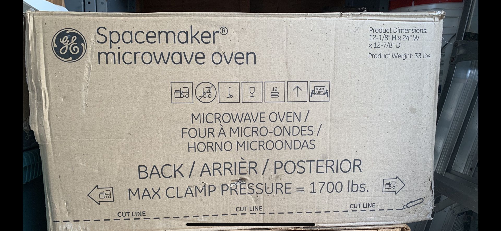 GE Microwave Black Oven 1700lbs