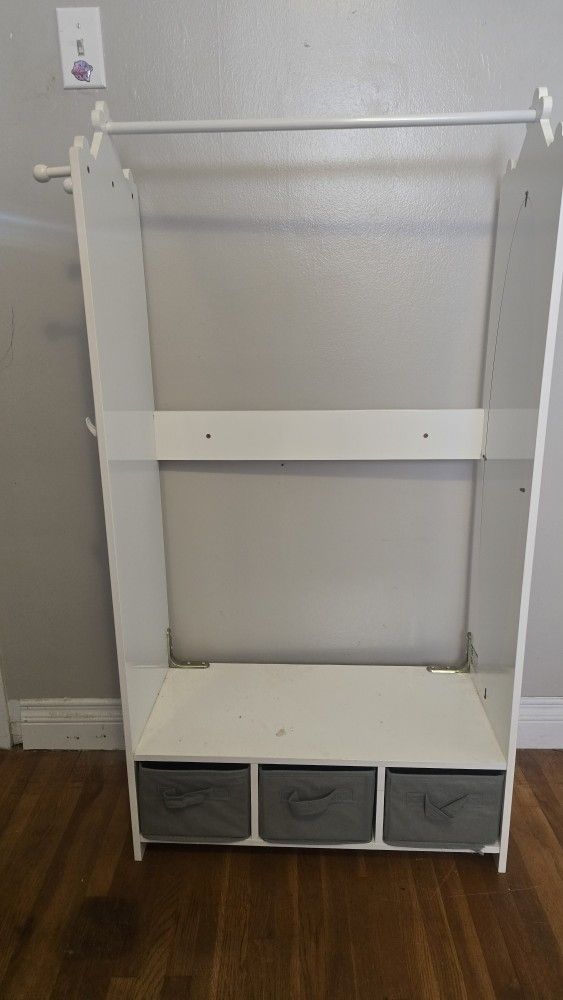 Children's Dress Up Armoire Closet White