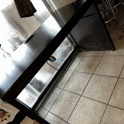 desk with charging ports