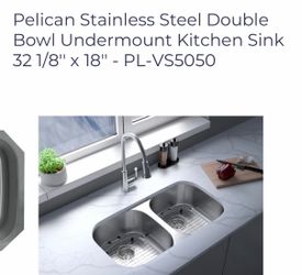 Pelican stainless double bowl