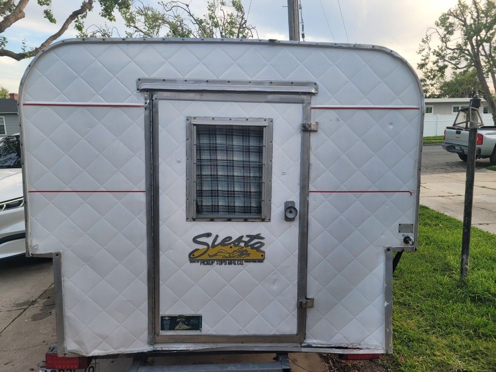 1960's Vintage Slide-In 8' Cab Over Camper By Siesta "Beach Comber" Trailer Included 