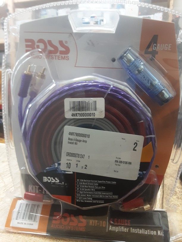 BOSS Audio Systems KIT10 4 Gauge Amplifier Installation Wiring Kit - A Car Helps You Make Connections and Brings Power to Your Radio, Subwoofers Speak