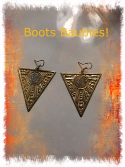 Gold and silver glitter foil earrings