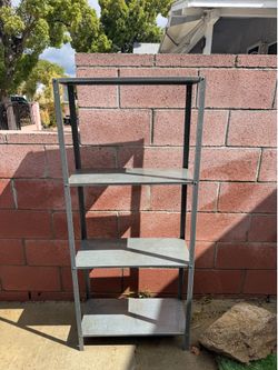 Grey Metal Tall Shelf