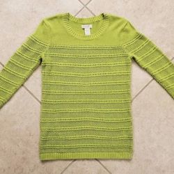 Women's Caribbean Joe Cable Knit Sweater Size S Green