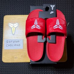 Nike Kobe Offcourt Slide Sandals Red White Logo Comfort IF2870-600 Mens 12 NEW