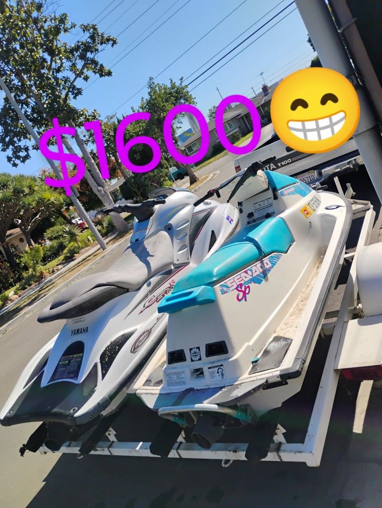 2 Jet skis And Double Trailer Gp1200 Bombardier Sp