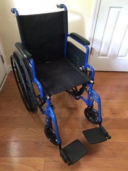 Blue handle wheelchair