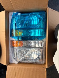 Pair Headlights For 99-04 Ford F250 F350 F450 Super Duty Excursion