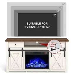 Electric Fireplace and TV Stand Cabinet Set, 59 inch wide.