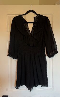 Zara Black Swiss Dot Mini Dress