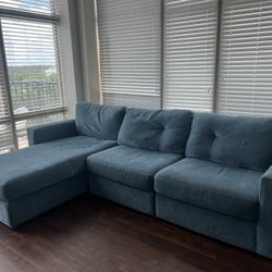 Blue Couch With Chaise