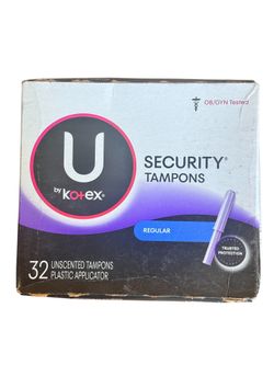Kotex Security Tampons Sealed Regular Unscented 32cnt Discontinued Damaged Box