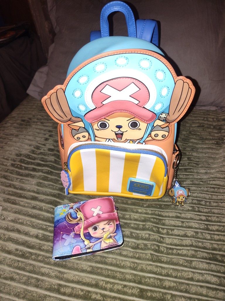 NEW! Lougefly One Piece Chopper Figural Mini Backpack And Wallet