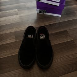Black Suede Vans Slip Ons 