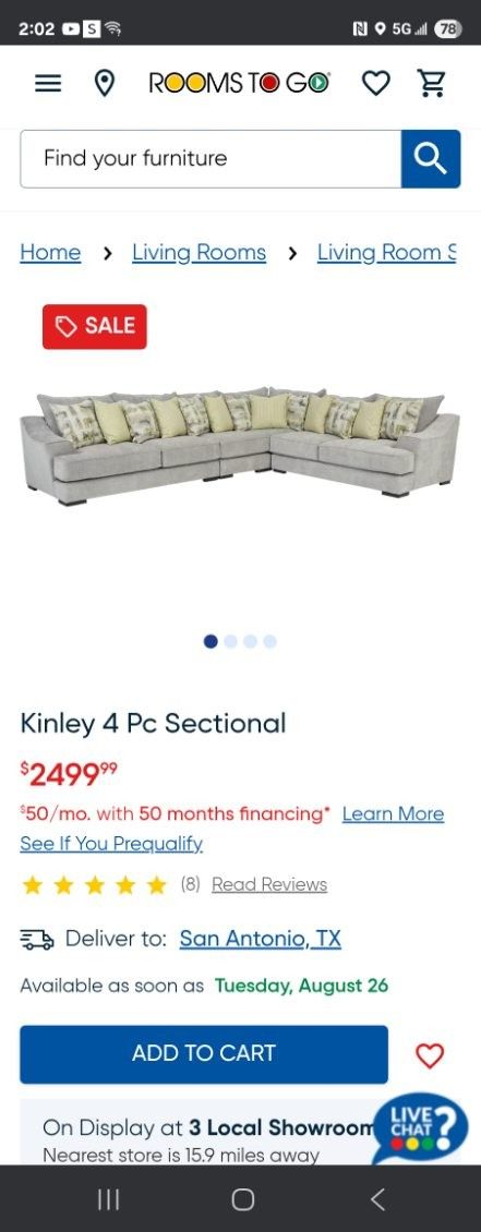 4 Piece Grey Sectional 