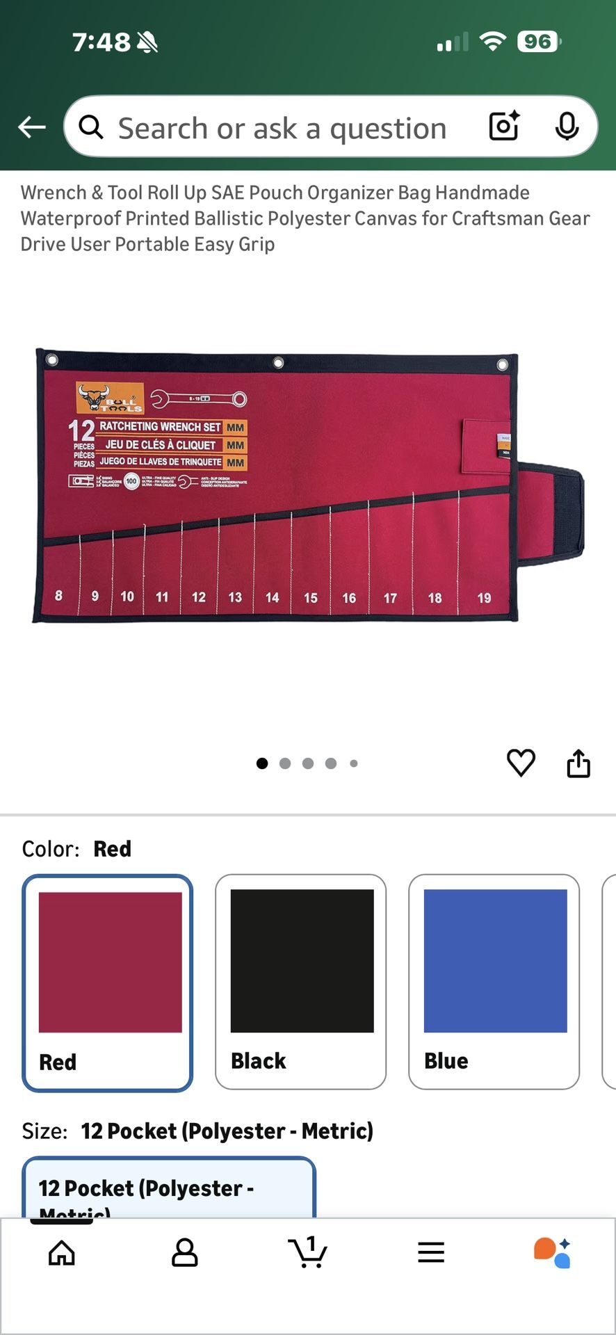 Wrench & Tool Roll Up Pouch Organizer