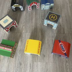 Used Melissa & Doug Wooden Toy Set - Castle, Dollhouses, Lakeshore Community Buildings - $135”