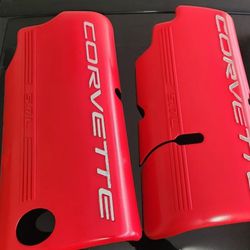 Genuine GM Engine Fuel Rail Covers Pair Red 1(contact info removed) Corvette C5 Z06 LS1 LS6