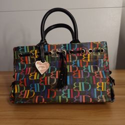 Dooney & Bourke Multi Uncovered Canvas Handbag- Multicolored Monogram Purse