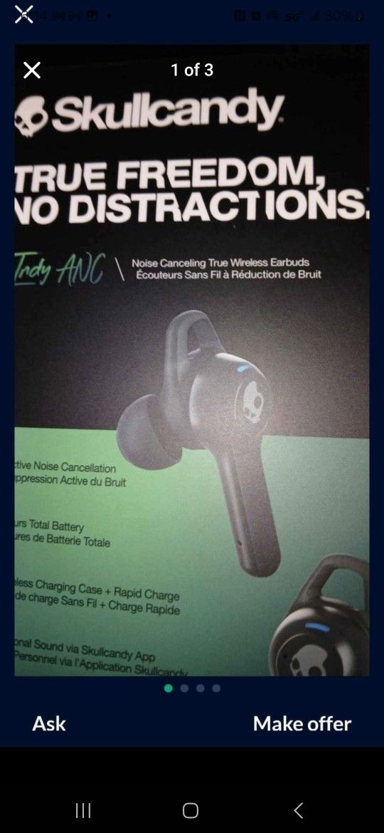Skullcandy Indy ANC Wireless Earbuds - NEW in Box - Delivery Available