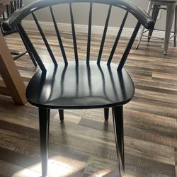 6 Wood Black Chairs 
