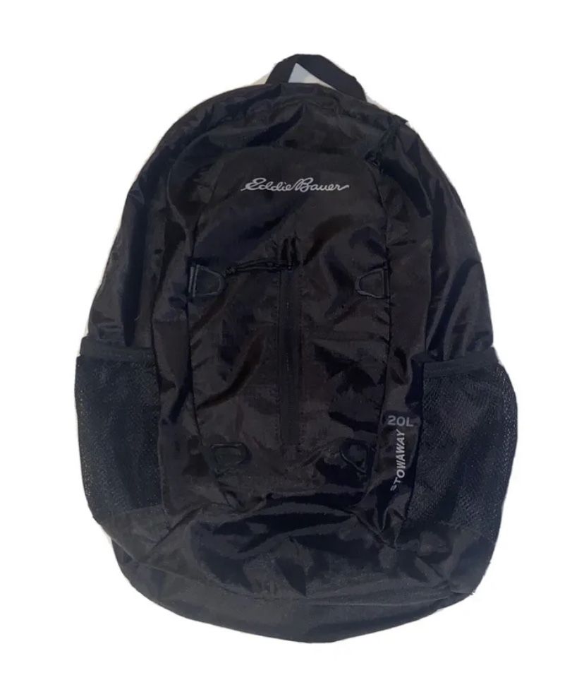 Eddie Bauer Backpack Stowaway Packable 20L Daypack Black Onyx Men Women New Nice