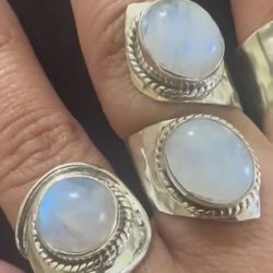 Moonstone Sterling Silver Rings 
