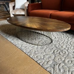 Oval Patterned Coffee Table