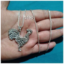 925 Sterling Silver Chains With The Pendant/Cadena Con Dije De Plata 925
