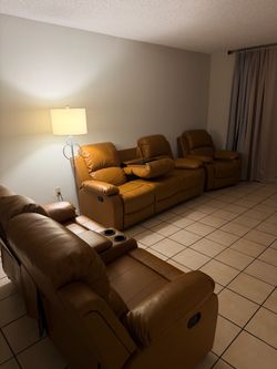 3-Piece Reclining Living Room Set – Only 2 Months Old