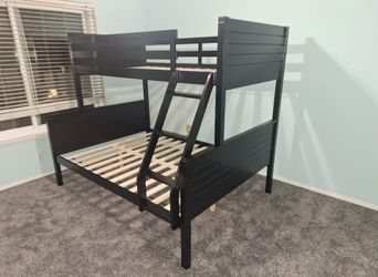 Twin/full bunk bed. Available in espresso & white. Tax included. Free local delivery .  $350 for bunk bed only. $550 with mattresses.  Assembly requir