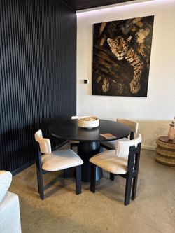 RH-Inspired Dining Set | Organic Modern Pedestal Table