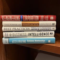 Business Strategy & Management Book Lot (5) – Reengineering, Simplicity, CRM Books