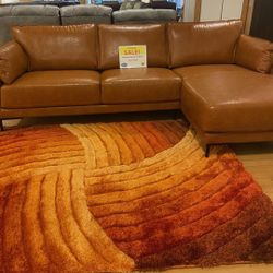 *Spring Sale Event*---Corsica Mature Leather Sectional Sofa---Delivery And Easy Financing Available🫡