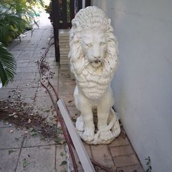 2  Concrete Large Tall.lions Garden Sculptures