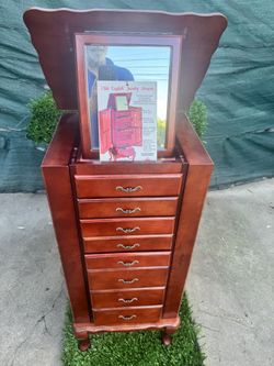 Vintage Olde English Jewelry Armoire In Pristine Condition