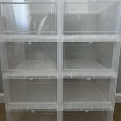 36 Container Store Large Clear Shoe Boxes