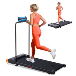 SUOUER Walking Pad Treadmill with Handles – 3.0HP, 0.6–7.6MPH, 350LB Capacity