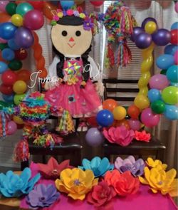 Handmade Mexican Girl Piñata Doll