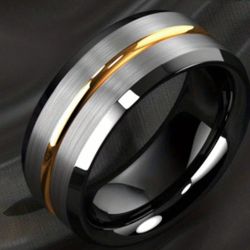 8mm Matte Mens Tungsten Ring