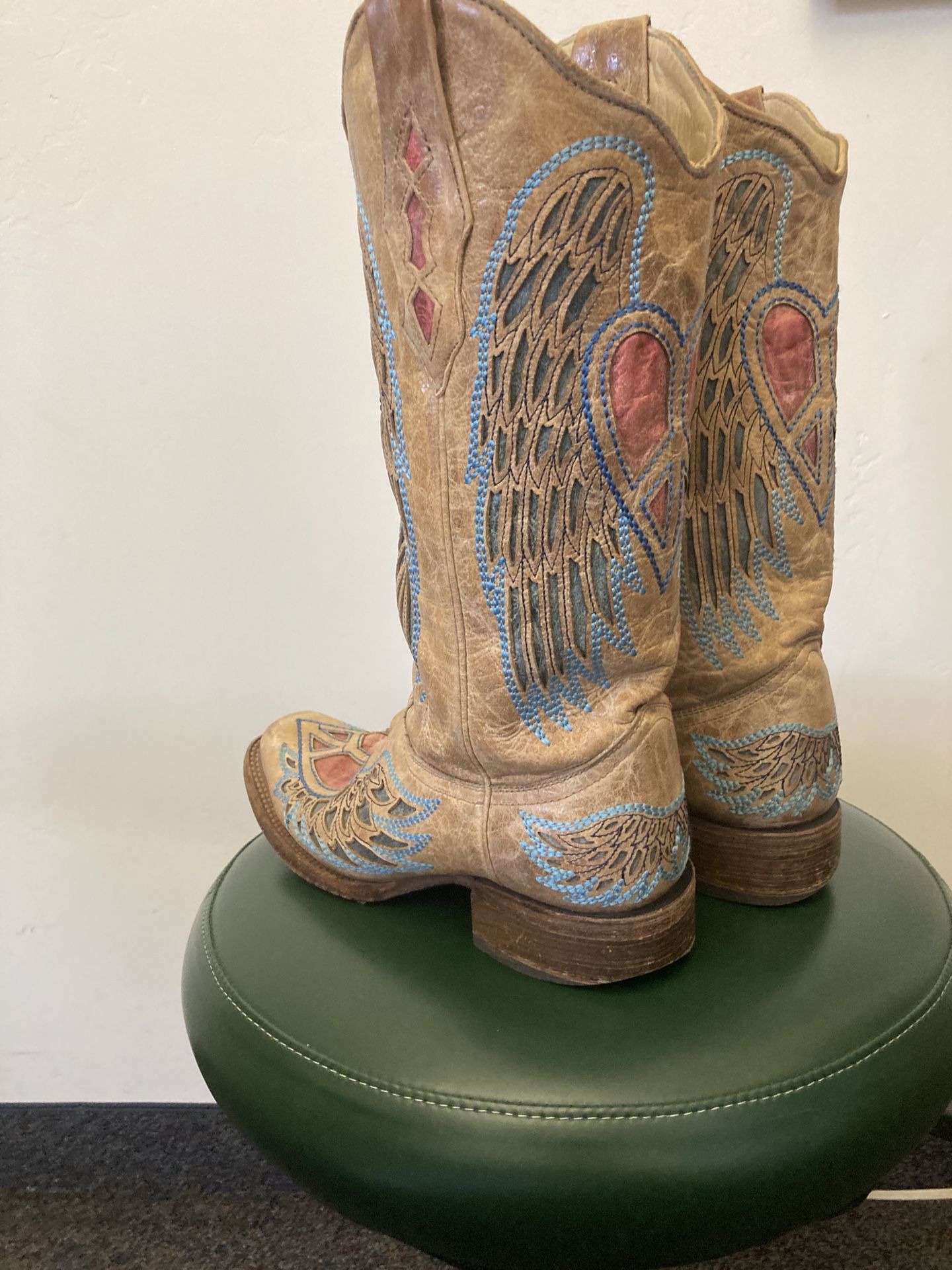 Corral, Designer, Angel,Wing,Peace Heart,Cowboy Boots
