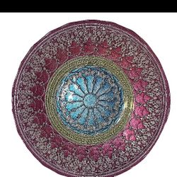 Turkish Glass Hand Painted Decorative Bowl