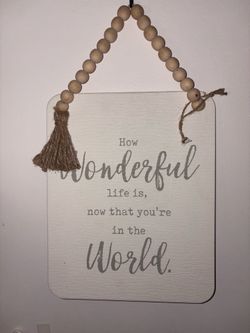 Mud Pie Boho Nursery Wall Decor Sign 8.5"x10"