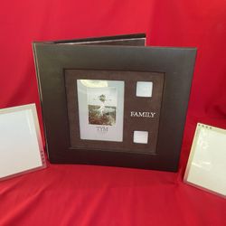 3-pc "Family" themed photo album-scrapbook and picture frames