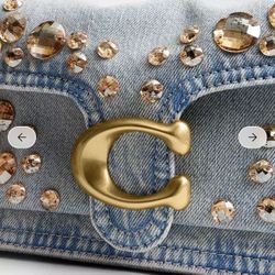 Coach Denim Tabby With Crystals 26”