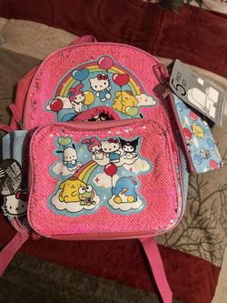 2pc Hello Kitty Sequins Backpack New