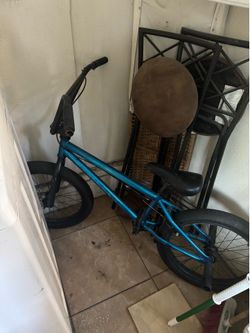 Blue bmx bike