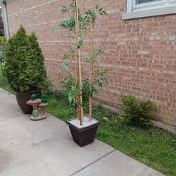 88" H Artificial Bamboo Plant With Pot 