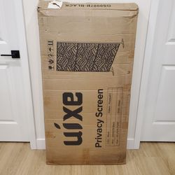 Brand New Uixe Black 76 in. Galvanized Steel Privacy Screen Garden Fence Panel Leaf Pattern - New in Box